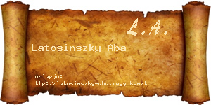 Latosinszky Aba névjegykártya